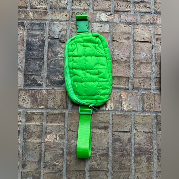 Quilted Bum Bag in Green - Picture 2 of 2